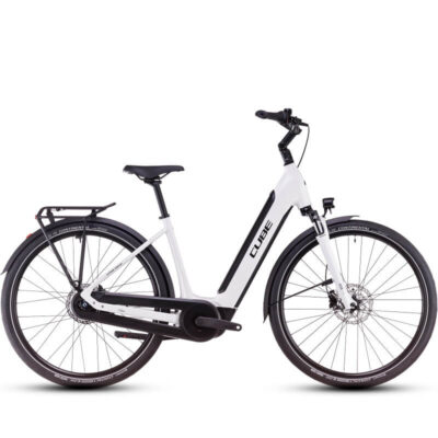 Vélo ville électrique Cube supreme hybrid comfort one 500 easy entry metallicwhite´n´black