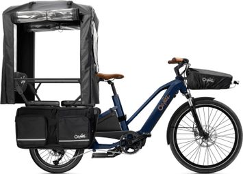 Vélo Cargo Longtail Électrique O2 Feel Equo 3.1 Mid Shimano Altus 9V 720 Wh 20/26'' Bleu Pack Family Extra
