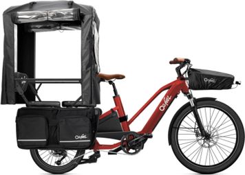 Vélo Cargo Longtail Électrique O2 Feel Equo 4.3 Mid Shimano Deore 10V 835 Wh 20/26'' Rouge Pack Family Extra