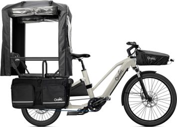Vélo Cargo Longtail Électrique O2 Feel Equo 7.4 Mid Shimano Nexus 5V 835 Wh 20/26'' Blanc Pack Family Extra