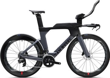 Vélo de Triathlon Van Rysel XCR Tri Sram Rival AXS 12V 700 mm Gris Noir 2025