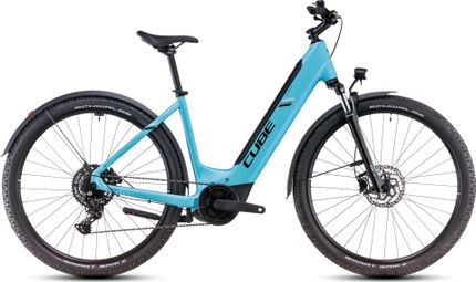 VTC Électrique Cube Nuride Hybrid Performance 500 Allroad Easy Entry Shimano Cues 9V 500 Wh 29'' Bleu Swimming Pool 2025