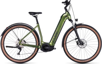 VTC Électrique Cube Nuride Hybrid Pro 750 Allroad Easy Entry Shimano Deore 10V 750 Wh 29'' Vert Shinymoss