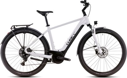 VTC Électrique Cube Touring Hybrid One 625 Shimano Cues 9V 625 Wh 700 mm Blanc Cotton Gris 2025