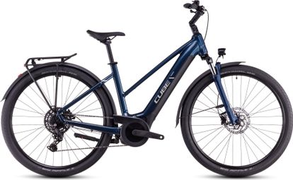 VTC Électrique Cube Touring Hybrid One 625 Trapeze Shimano Cues 9V 625 Wh 700 mm Bleu Deep Sea 2025