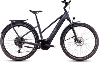 VTC Électrique Cube Touring Hybrid Pro 625 Trapeze Shimano Cues 11V 625 Wh 700 mm Gris Metallic 2025